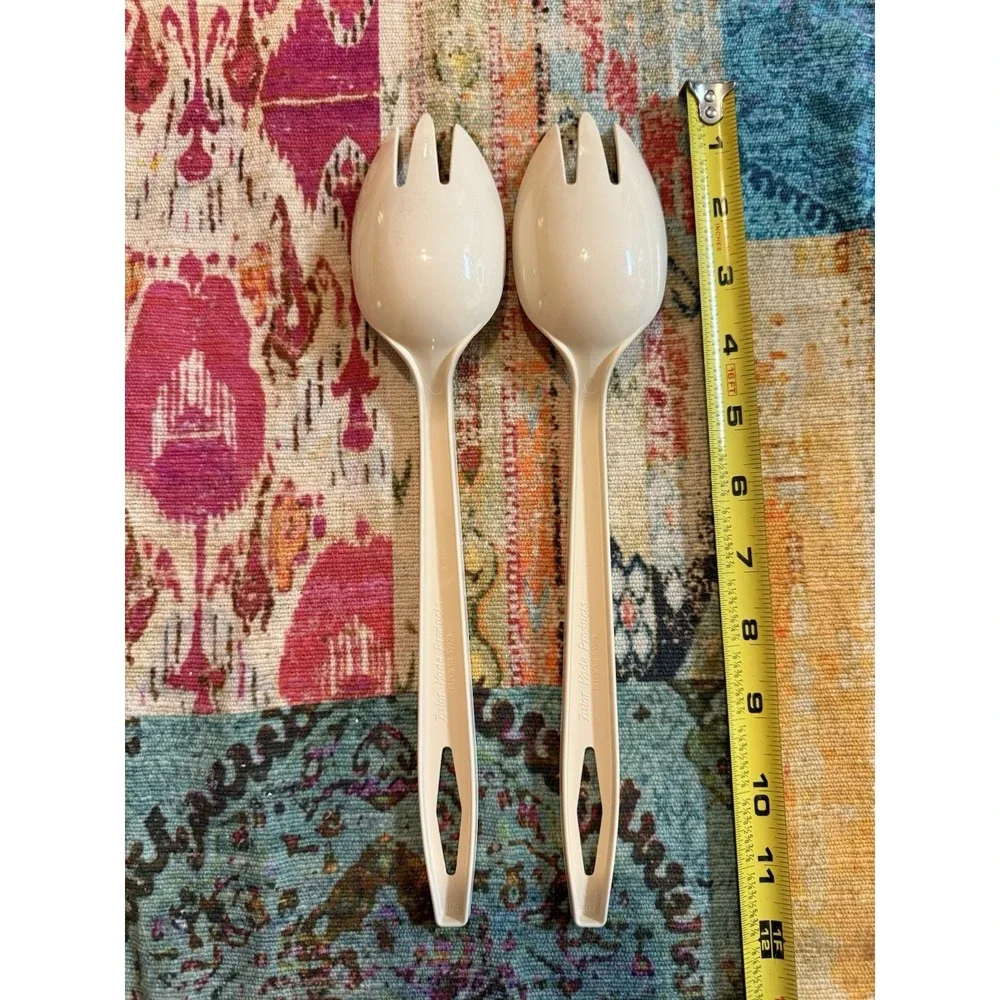 Vintage Tailor‎ Made Products Serving Spoon Set, Beige, Set Of 2, Made In USA